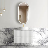 Noosa Fluted Wall Hung Vanity 750mm Satin White