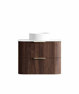 HAVANA Wall Hung Fluted Curve Vanity Sable Walnut (All Sizes)