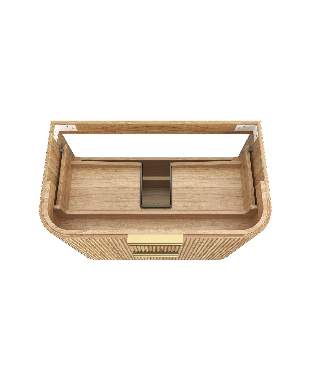 HAVANA Fluted Curved Wall Hung Vanity Woodland Oak (All Sizes)