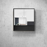 MARLO Matte Black Mirror Shaving Cabinet 750mm