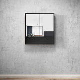 MARLO Matte Black Mirror Shaving Cabinet 750mm