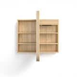LED NEWPORT Woodland Oak Soft Square Shaving Cabinet (Optional Size)