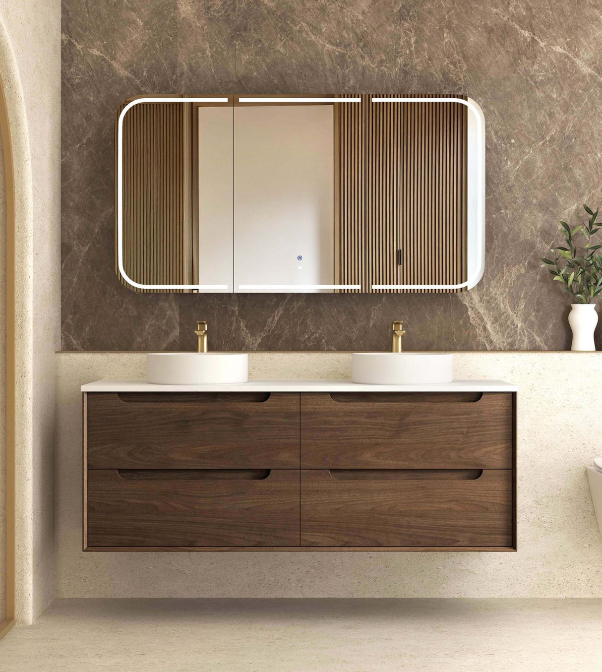 BYRON Wall Hung Vanity Sable Walnut (All Sizes)