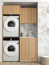 Havana Woodland Oak Laundry Cabinet with Benchtop Set 1305x600x2100mm (Style C)