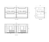 BYRON Double Bowl Wall Hung Vanity 1200mm Natural Oak