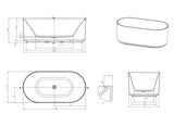 ATTICA Celine With Overflow 1500mm (Matte White/ Gloss White)