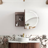 COOGEE Sable Walnut Front-Lit LED Oval Shaving Cabinet (900/1200/1500/1800mm)