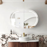 COOGEE Sable Walnut Front-Lit LED Oval Shaving Cabinet (900/1200/1500/1800mm)