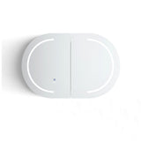 COOGEE Sable Walnut Front-Lit LED Oval Shaving Cabinet (900/1200/1500/1800mm)