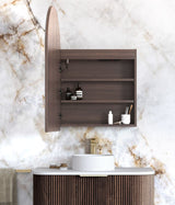 ARCHIE Front-Lit LED Shaving Cabinet Sable Walnut (W600xH900mm)
