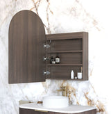 ARCHIE Front-Lit LED Shaving Cabinet Sable Walnut (W600xH900mm)