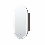 NOOSA Sable Walnut Front-Lit LED Oval Shaving Cabinet (W450xH900mm)