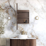 NOOSA Sable Walnut Front-Lit LED Oval Shaving Cabinet (W450xH900mm)