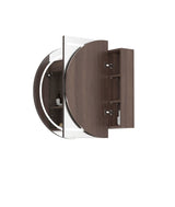 COOGEE Sable Walnut Front-Lit LED Oval Shaving Cabinet (900/1200/1500/1800mm)