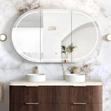 COOGEE Sable Walnut Front-Lit LED Oval Shaving Cabinet (900/1200/1500/1800mm)