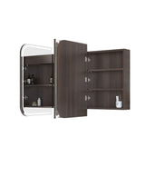 NEWPORT Sable Walnut Front-Lit LED Soft Square Shaving Cabinet (Optional Sizes)