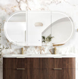 COOGEE Sable Walnut Front-Lit LED Oval Shaving Cabinet (900/1200/1500/1800mm)