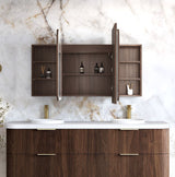 COOGEE Sable Walnut Front-Lit LED Oval Shaving Cabinet (900/1200/1500/1800mm)