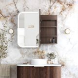 NEWPORT Sable Walnut Front-Lit LED Soft Square Shaving Cabinet (Optional Sizes)