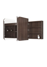 NEWPORT Sable Walnut Front-Lit LED Soft Square Shaving Cabinet (Optional Sizes)
