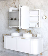 Newport Shaving Cabinet-Matte White-Soft Square 900-1200-1500-1800