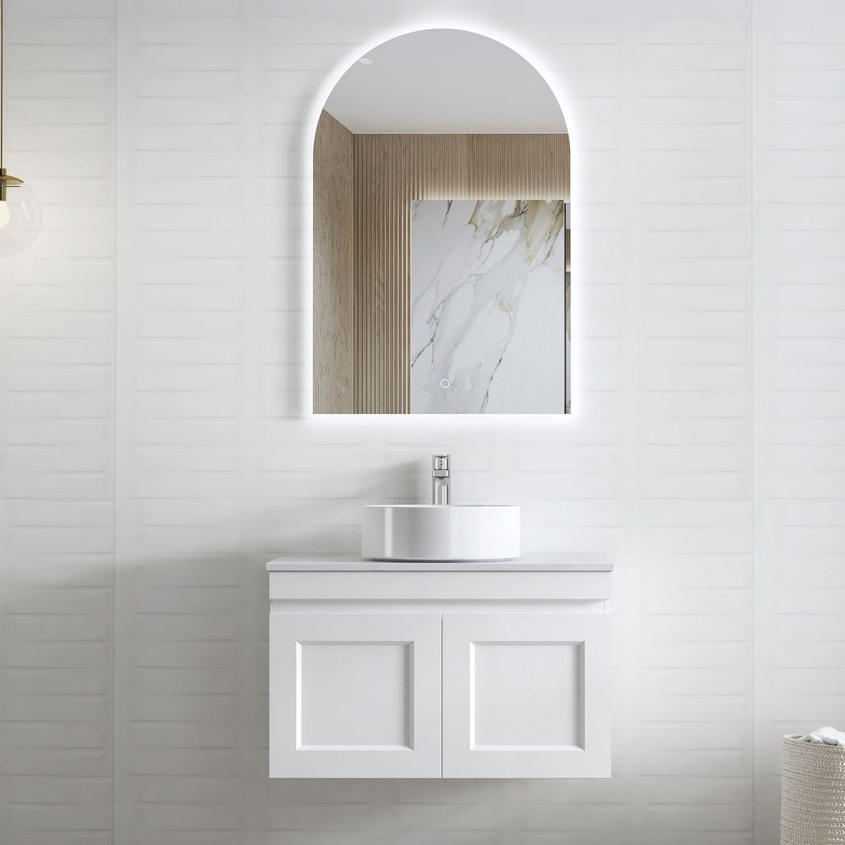 HAMPTON Mark II Wall Hung Vanity 750mm Satin White