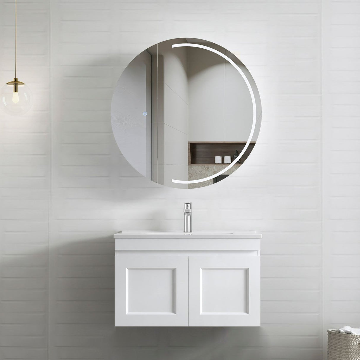 HAMPTON Mark II Wall Hung Vanity 750mm Satin White