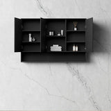 MARLO Matte Black Mirror Shaving Cabinet 1200mm