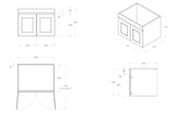 HAMPTON Mark II Wall Hung Vanity 600mm Satin Black