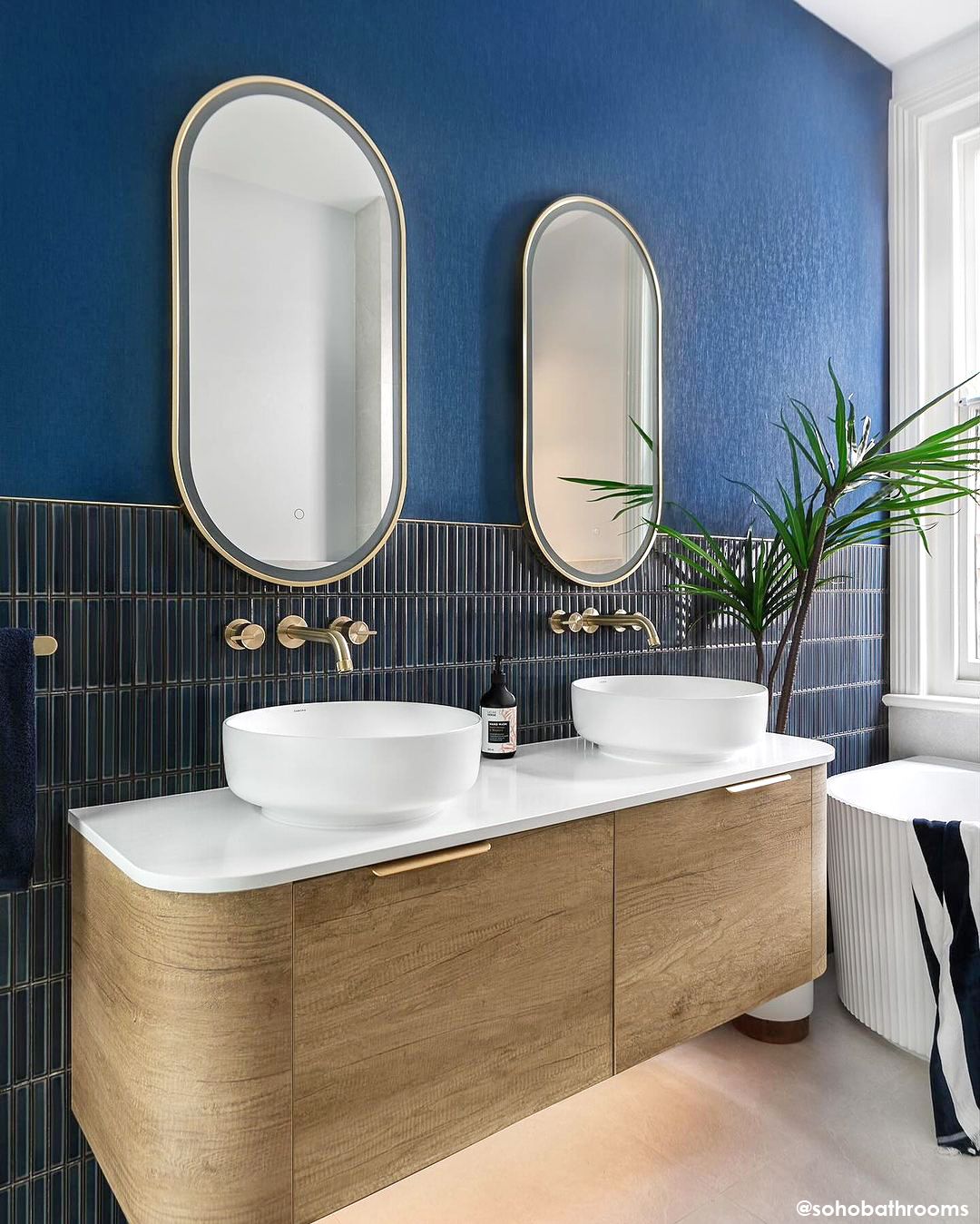 COOGEE Wall Hung Curved Vanity Natural Oak (All Sizes)