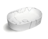 Quay Matte White Marble Basin (Oval: 500x340x120)