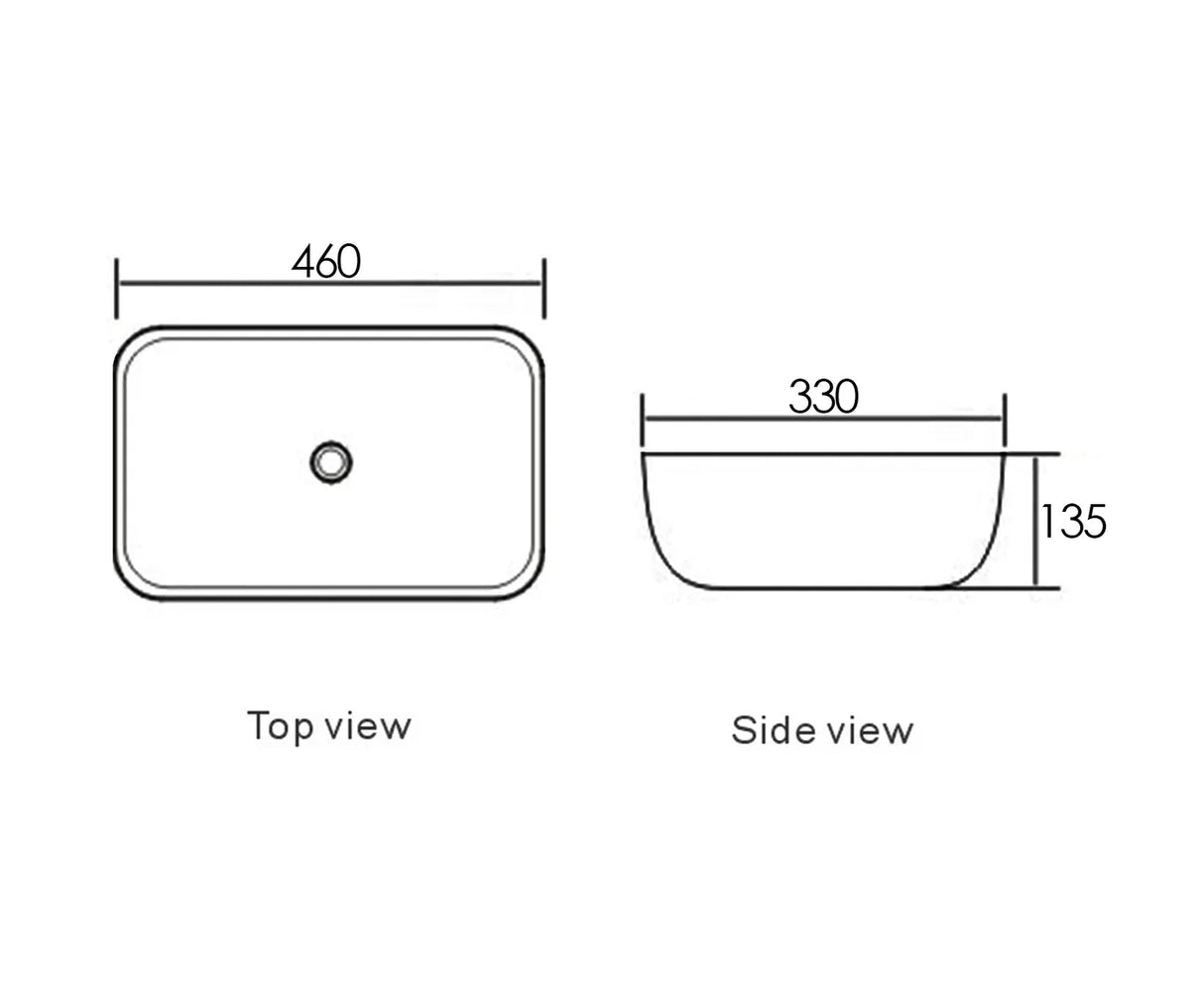 Artis O'96 455x325x135 Matte Black Oval Basin Ultra Slim