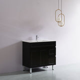 ACACIA SHAKER Matte Black PVC Floor Vanity 900mm