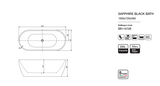 SAPPHIRE BLACK Freestanding Bathtub Overflow 1650mm
