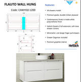 FLAUTO Wall Hung Vanity Matte White (All Sizes)