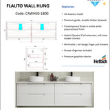 FLAUTO Wall Hung Vanity Matte White (All Sizes)