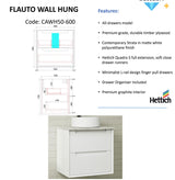 FLAUTO Wall Hung Vanity Matte White (All Sizes)