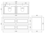 Fremantle PVC Wall Hung Cabinet Vanity 1200mm (Matte White) (Single/Double Bowl)