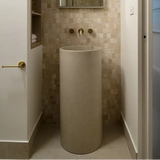 Sticks & Stone Concrete Polished Full Height Round Pedestal Basin