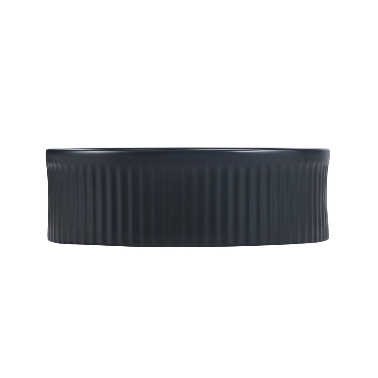 CORA 58 Above Counter Fluted Basin Matte Black (Oval: 580x360x115)