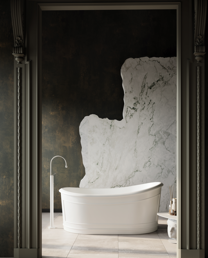 RITZ Freestanding Bathtub with Non-Overflow (Matte White) (1700mm)