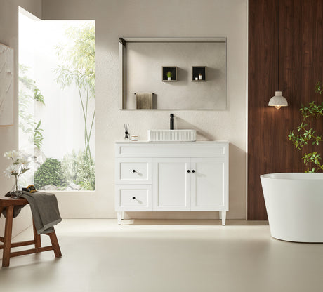 hamptons shaker style vanity unit white 