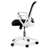 Calibre COC6190-LF Black Office Chair - White Arm and Base