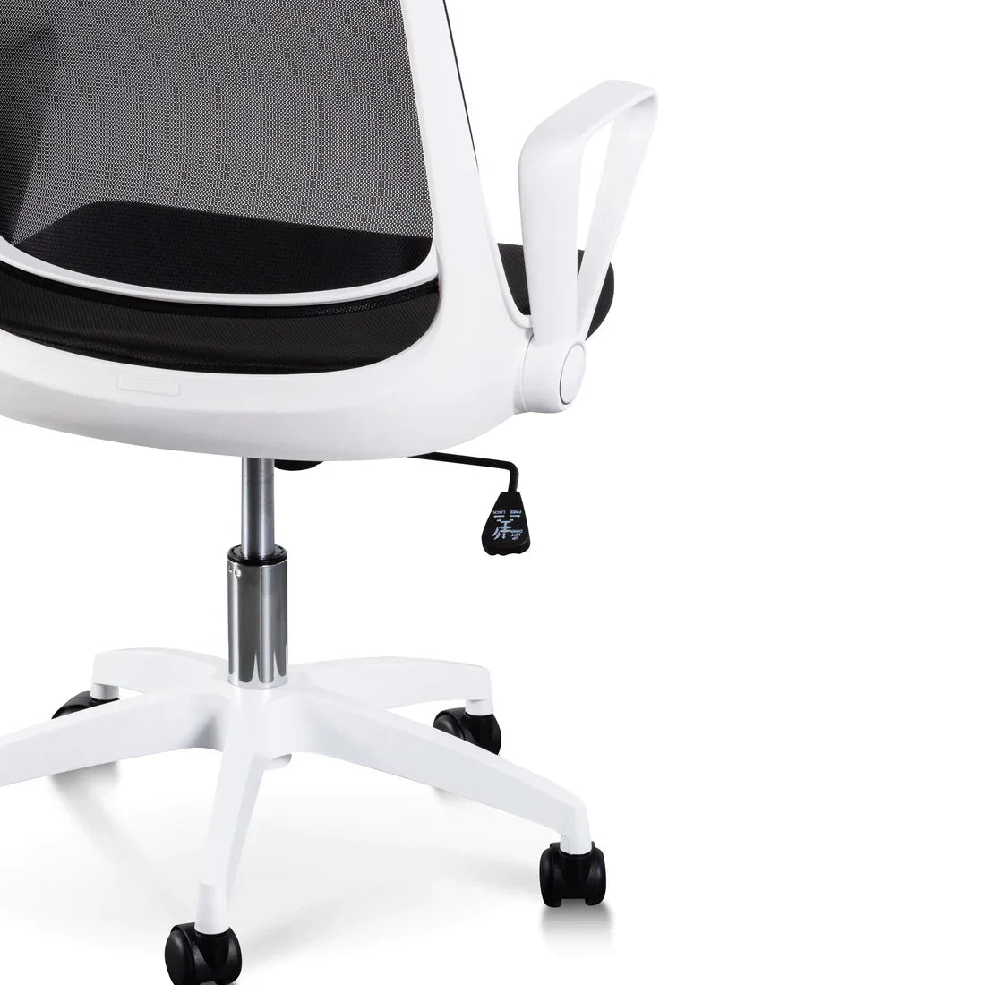 Calibre COC6190-LF Black Office Chair - White Arm and Base