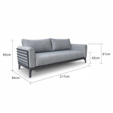 Alora 3 Seater Outdoor Aluminium Lounge in White/Charcoal