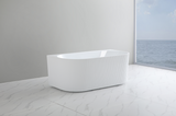 Bari Back to Wall Free Standing Bathtub with Non-Overflow (Gloss White /Matte White) (1500/1700mm)