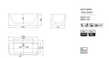 ALTO Back to Wall Bathtub Overflow 1700mm/1500mm