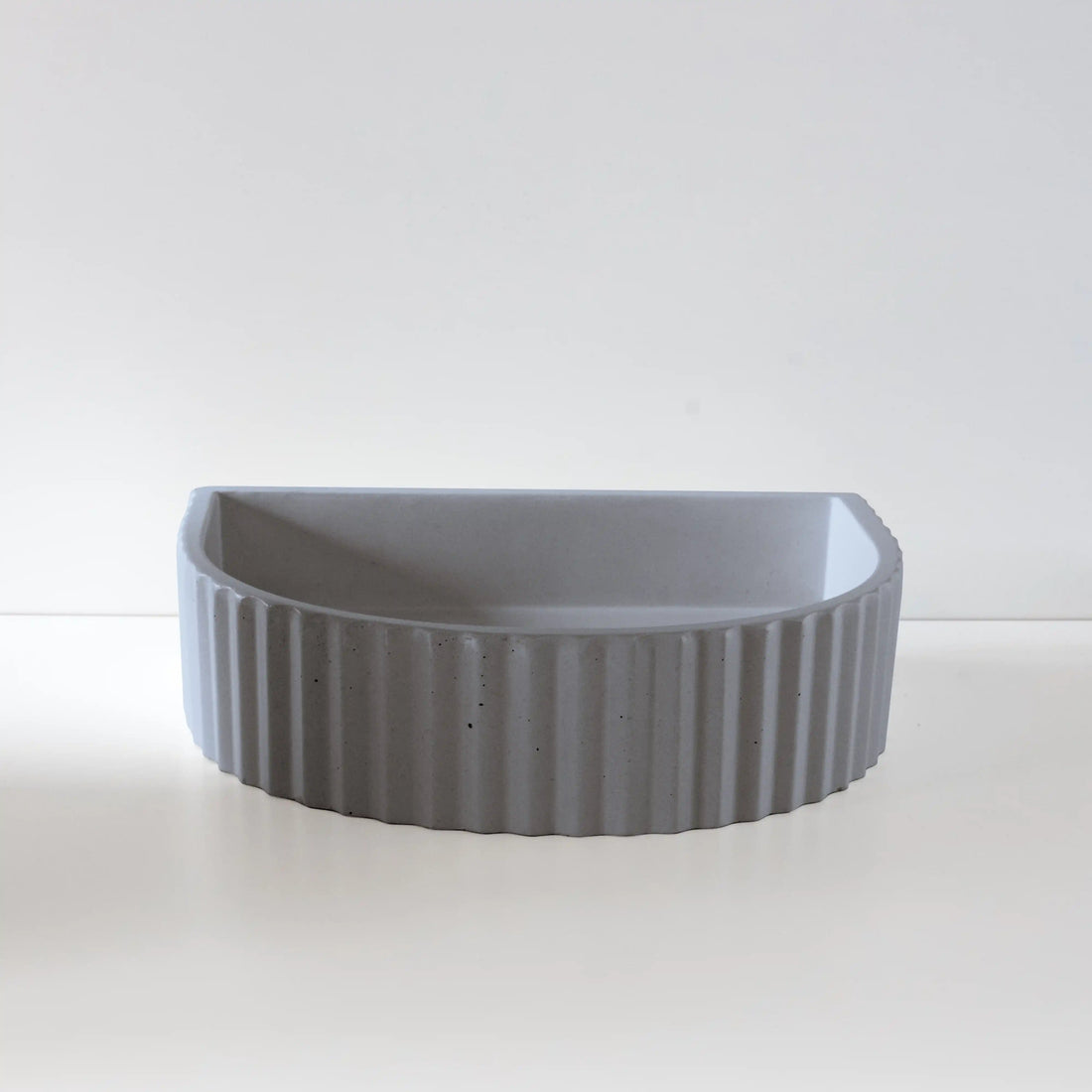 Sticks & Stone Concrete Ribbed Half Moon Basin