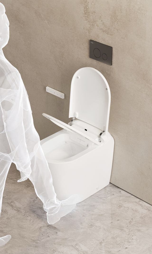 AUTOLUX Rimless Wall Faced Floor Smart Toilet