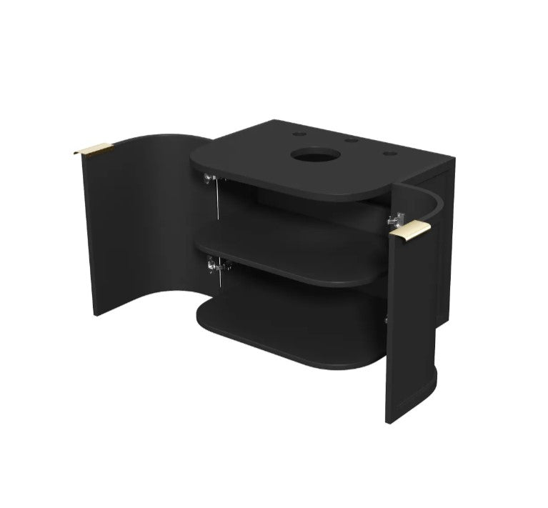 Lancaster Wall Hung Curve Vanity Satin Black (All Size)